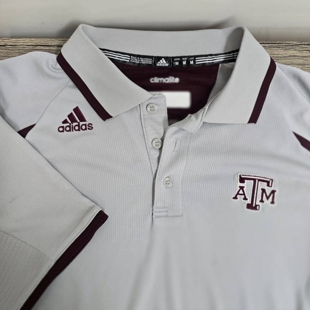 Texas A&M Aggies Adidas Men's‎ Polo Shirts Medium College Collegiate Golf Shirt - Picture 7 of 9